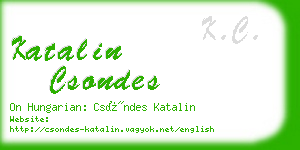 katalin csondes business card