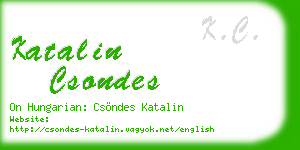 katalin csondes business card